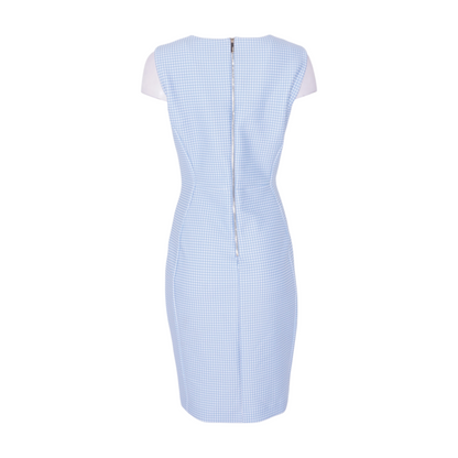 Blue Check Midi Dress