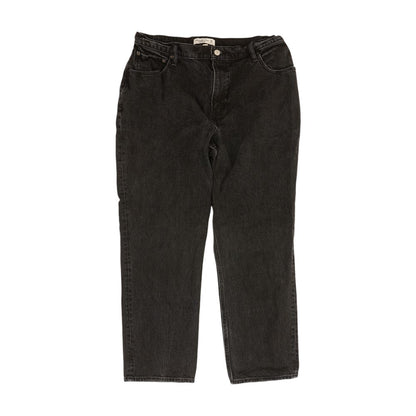 Black High Rise Straight Leg Jeans