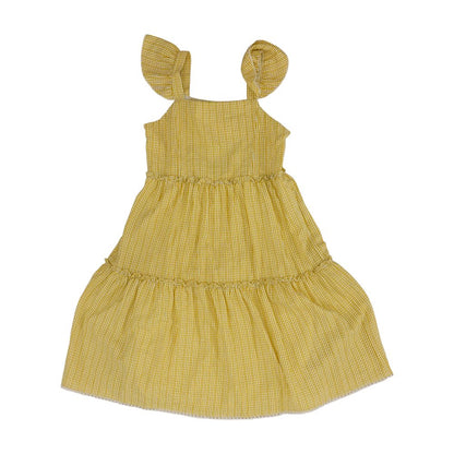 Yellow Striped Midi Dress