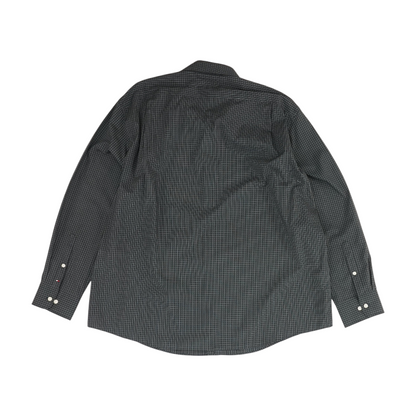 Gray Plaid Long Sleeve Button Down