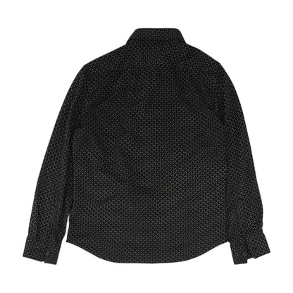 Black Graphic Long Sleeve Button Down