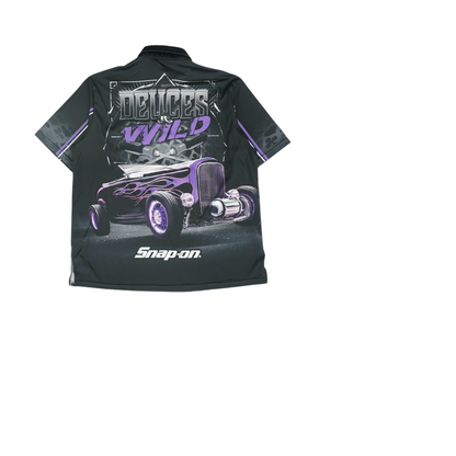Black Graphic Short Sleeve Polo
