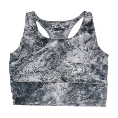 Gray Print Sports Bra