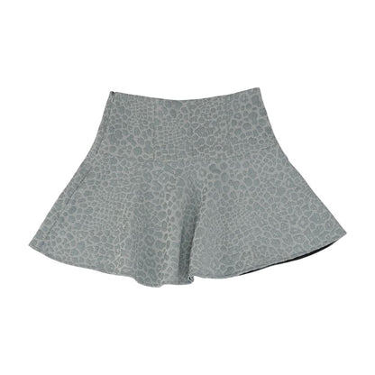 Gray Animal Print Midi Skirt