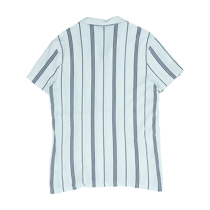 White Striped Short Sleeve Polo
