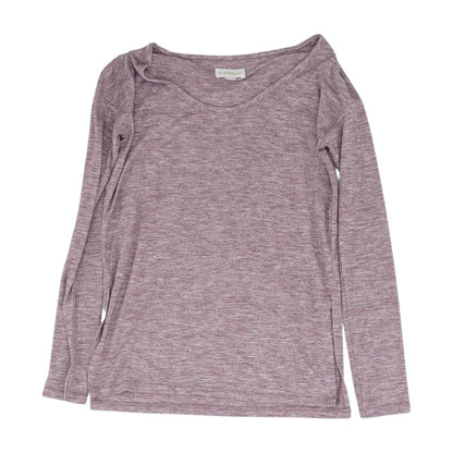 Purple Solid Crewneck Knit Top