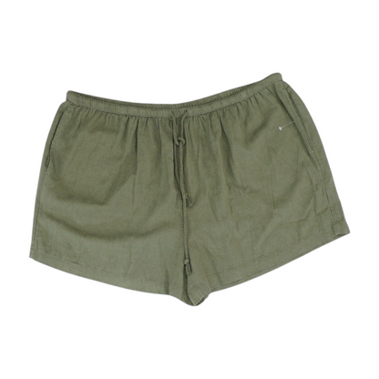 Green Solid Knit Shorts