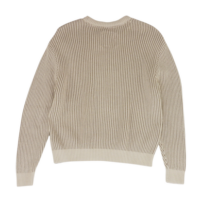 Beige Striped Pullover Sweater