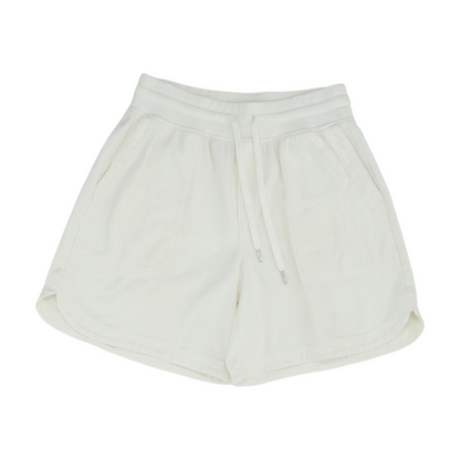 White Solid Casual Shorts