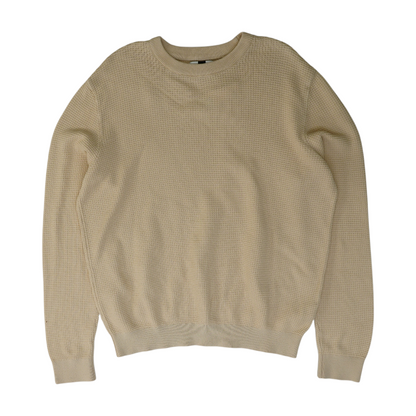 Beige Solid Pullover Sweater