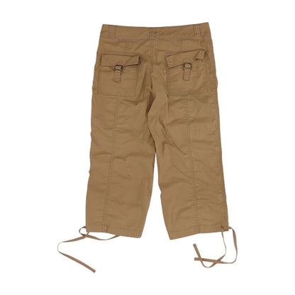 Khaki Solid Capri Pants