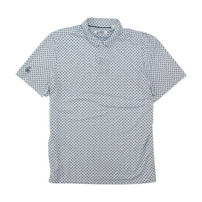 White Print Short Sleeve Polo