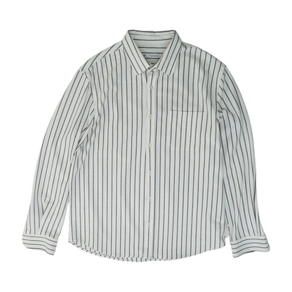 White Striped Long Sleeve Button Down
