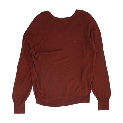 Vintage Red Solid Pullover Sweater