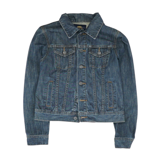 Navy Solid Denim Jacket
