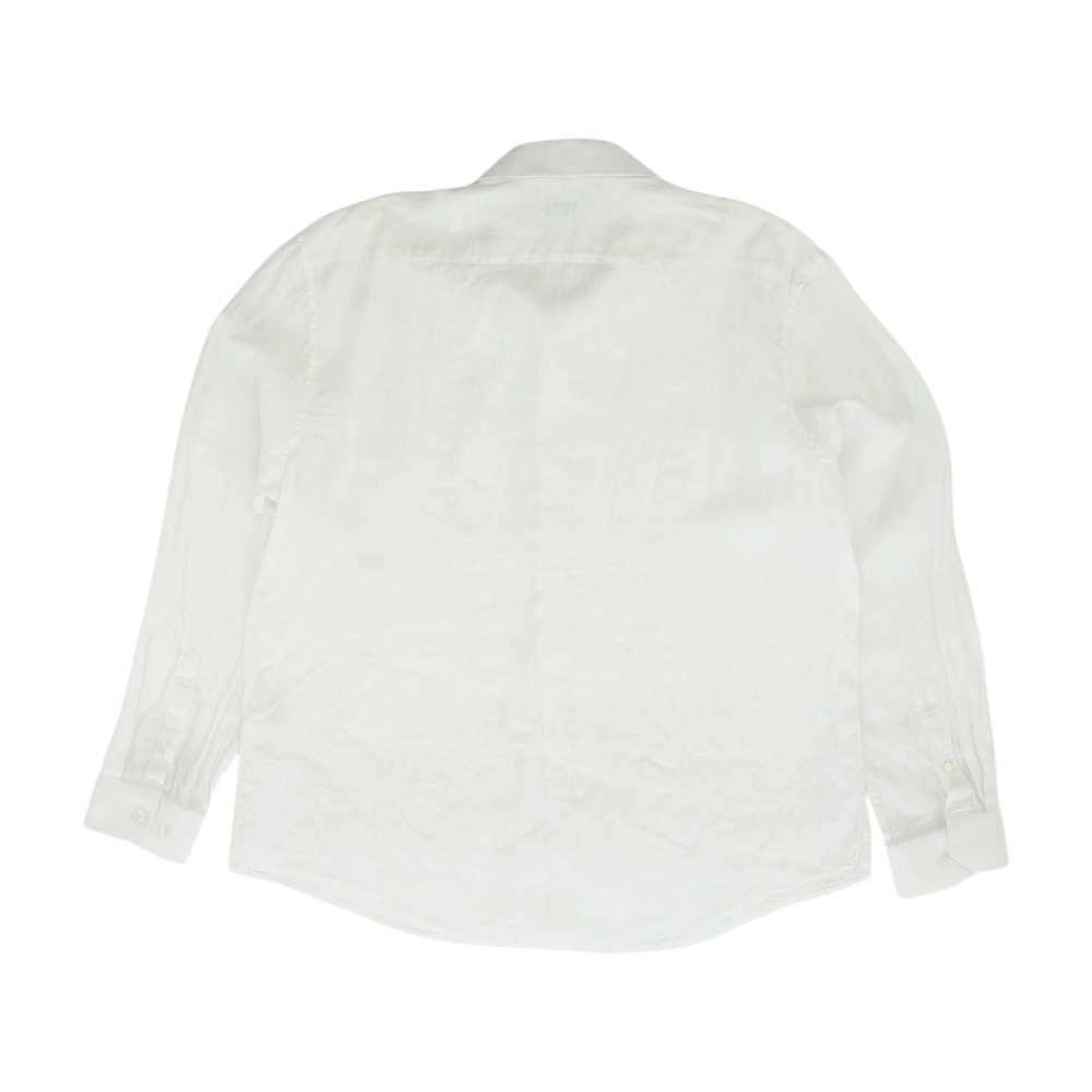 White Solid Long Sleeve Button Down