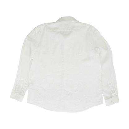 White Solid Long Sleeve Button Down