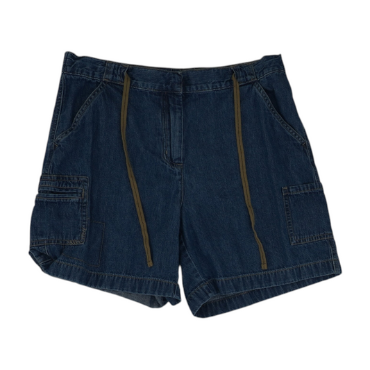 Blue Solid Denim Shorts