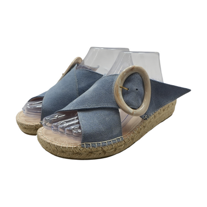 Blue Wedged Sandals