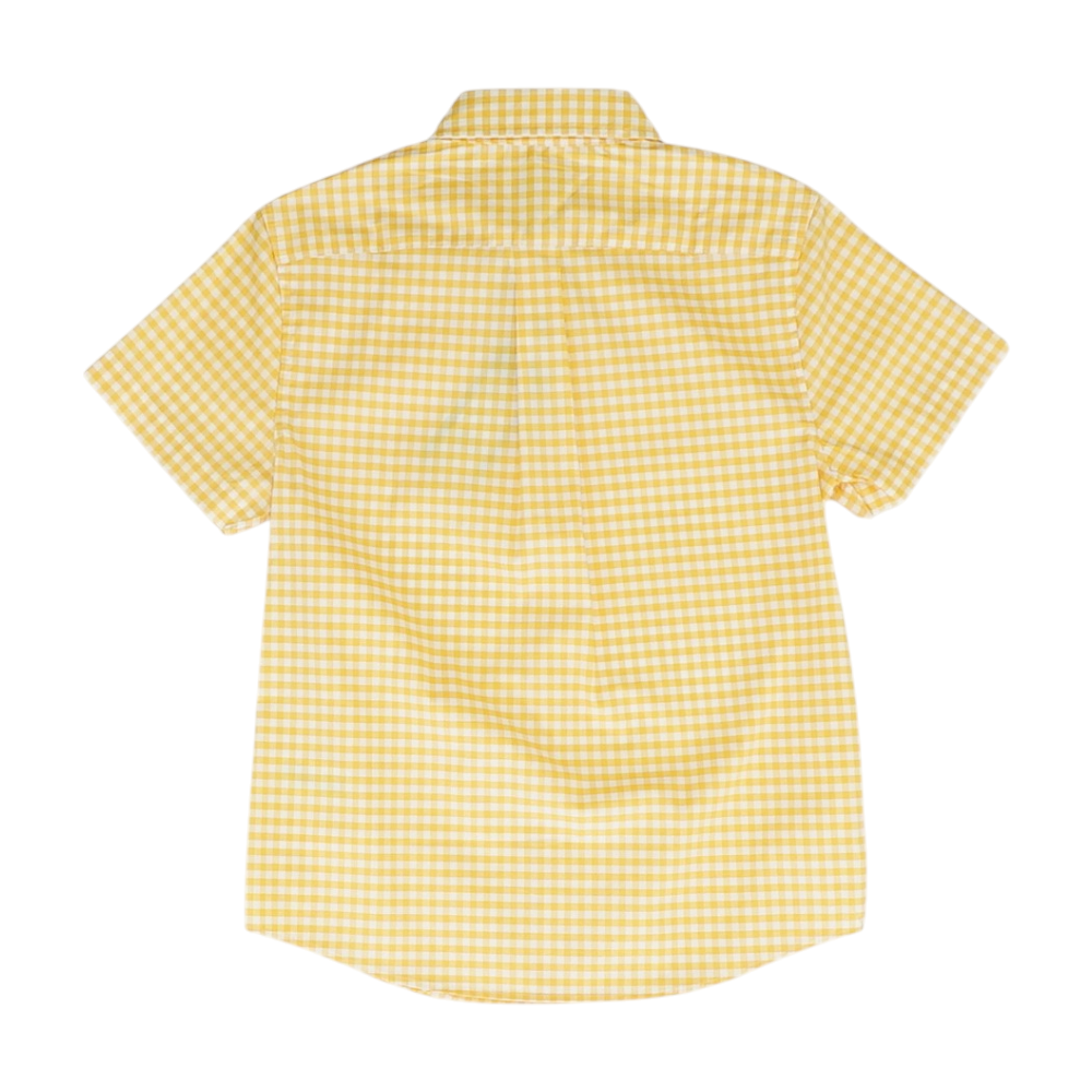Yellow Check Short Sleeve Button Down