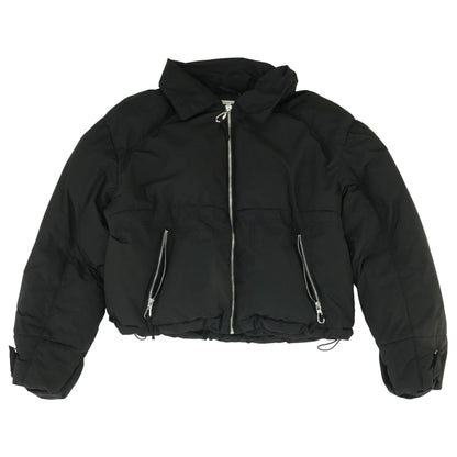 Black Solid Puffer Jacket