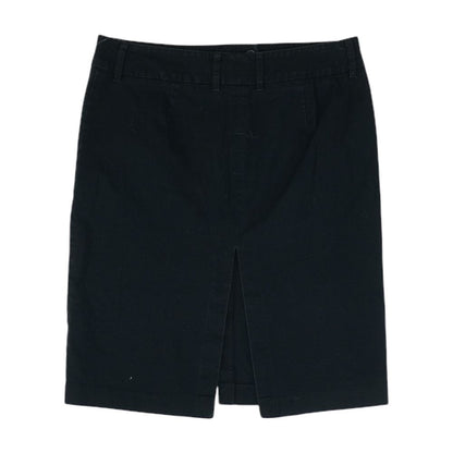 Black Solid Midi Skirt