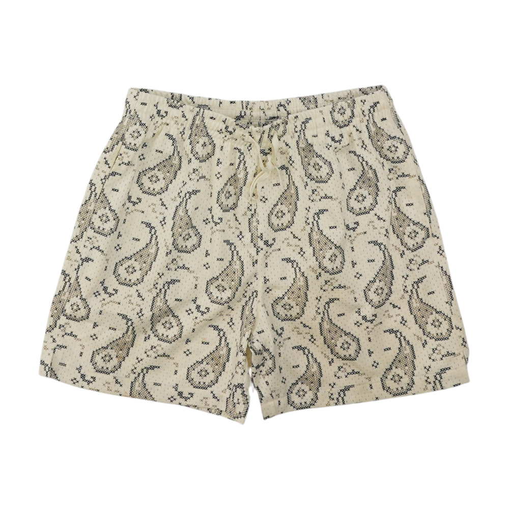 Tan Paisley Active Shorts