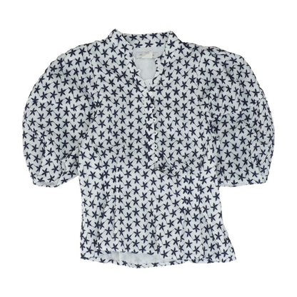 White Misc Short Sleeve Blouse