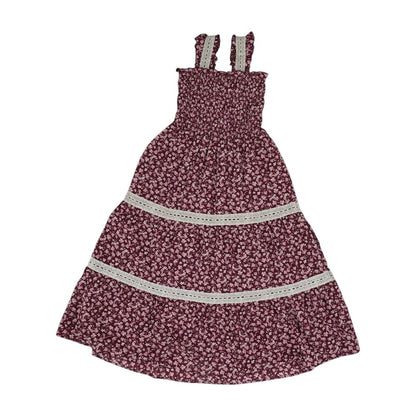 Maroon Floral Maxi Dress