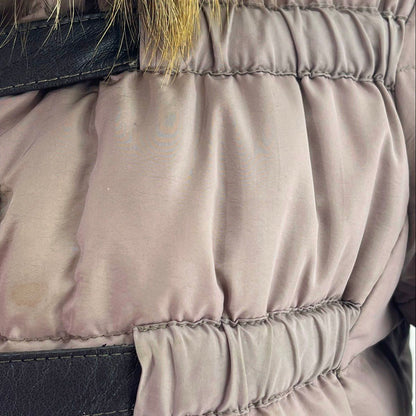 Light Purple Lemming Raccoon-Fur Trim Hooded Coat