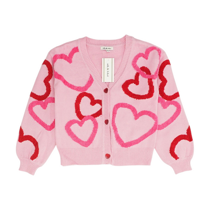 Pink Hearts Pullover Sweater