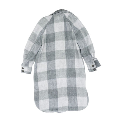 Gray Check Topcoat Coat