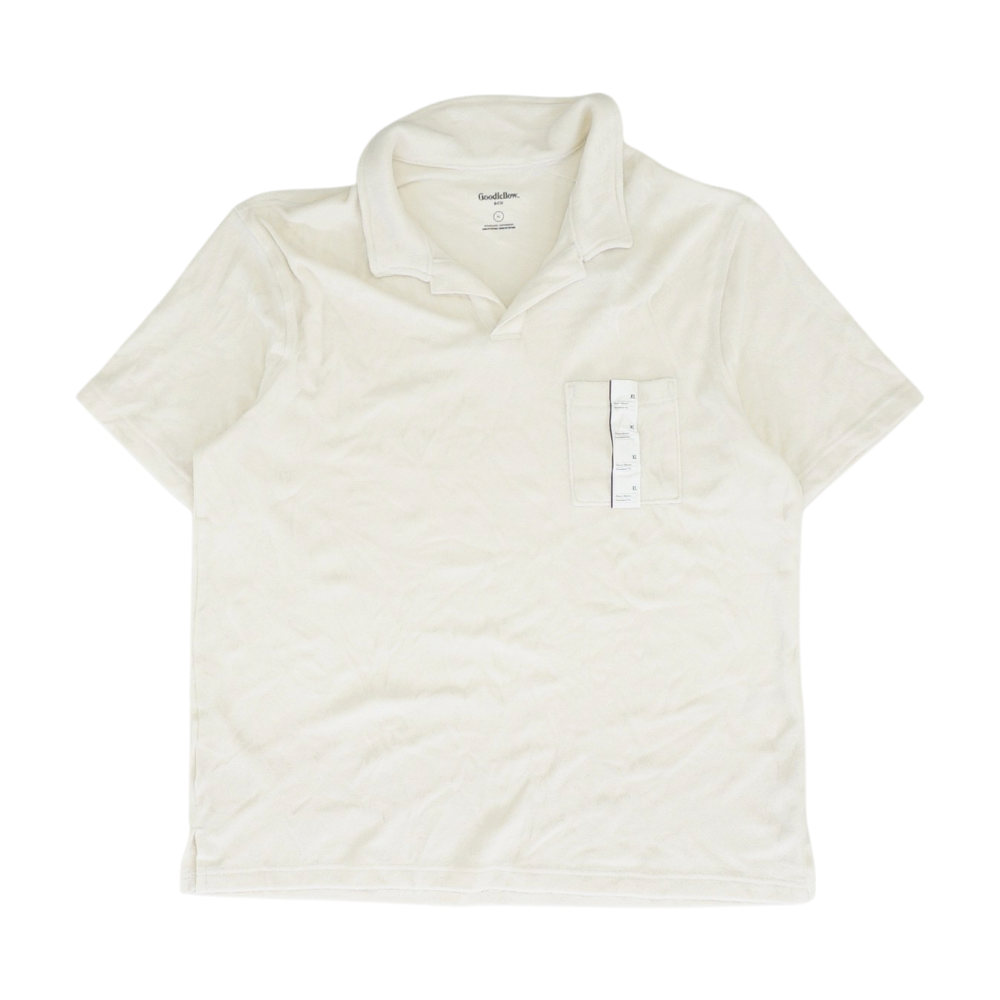 Beige Solid Short Sleeve Polo