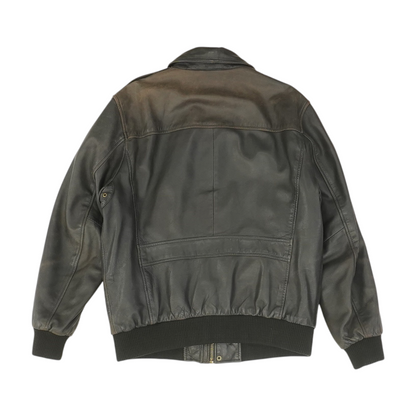 Brown Solid Leather Jacket