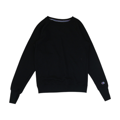Black Solid Sweatshirt Pullover