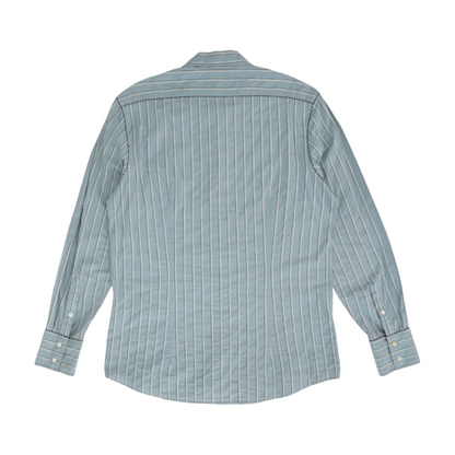 Gray Striped Long Sleeve Button Down