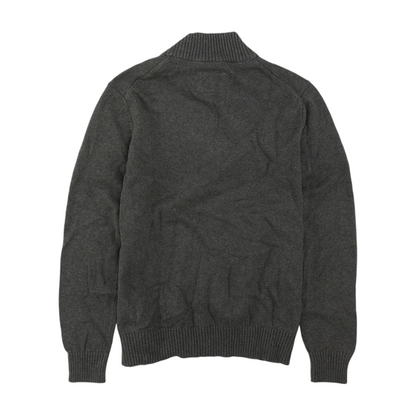 Charcoal Solid 1/4 Zip Sweater