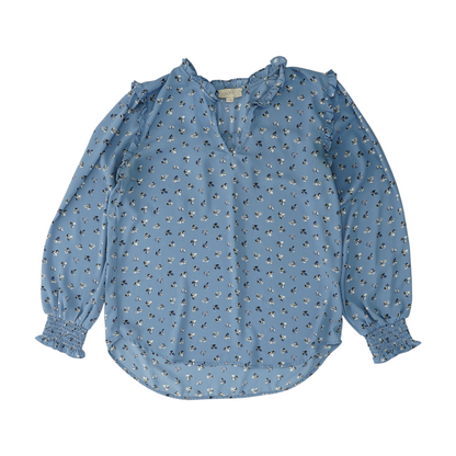 Blue Floral Blouse