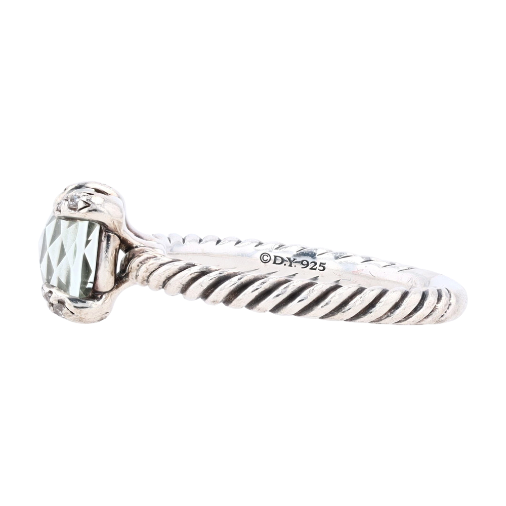 2 3/8 ctw Sterling Silver Prasiolite Fashion Ring