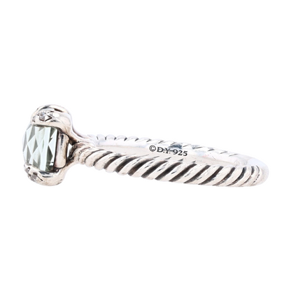 2 3/8 ctw Sterling Silver Prasiolite Fashion Ring