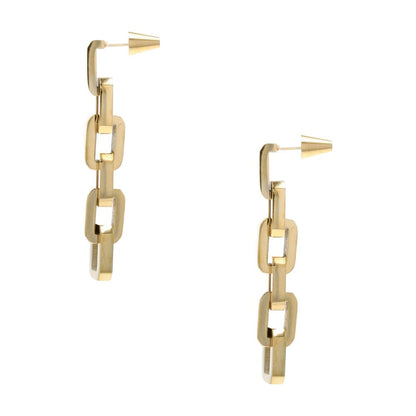 Gold Plated Supra Link Drop Earrings