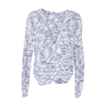Blue Abstract Cardigan Sweater