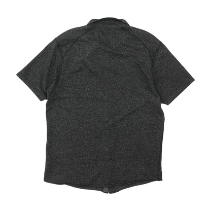 Black Chevron Short Sleeve Button Down