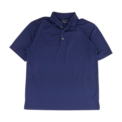 Blue Solid Short Sleeve Polo