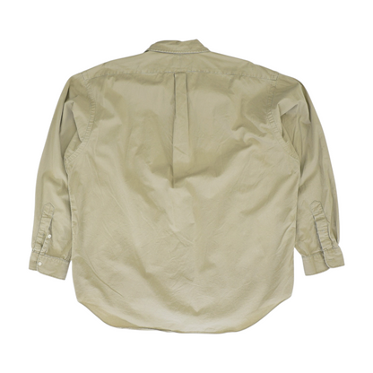 Khaki Solid Long Sleeve Button Down