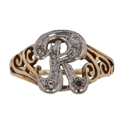 14K Two-Tone Gold Diamond Fashion Ring