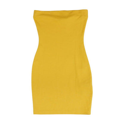 Yellow Solid Mini Dress