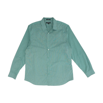 Green Plaid Long Sleeve Button Down