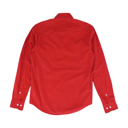 Red Solid Flannel Button Down