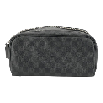 Dopp Kit Toilet Pouch in Damier Graphite Canvas